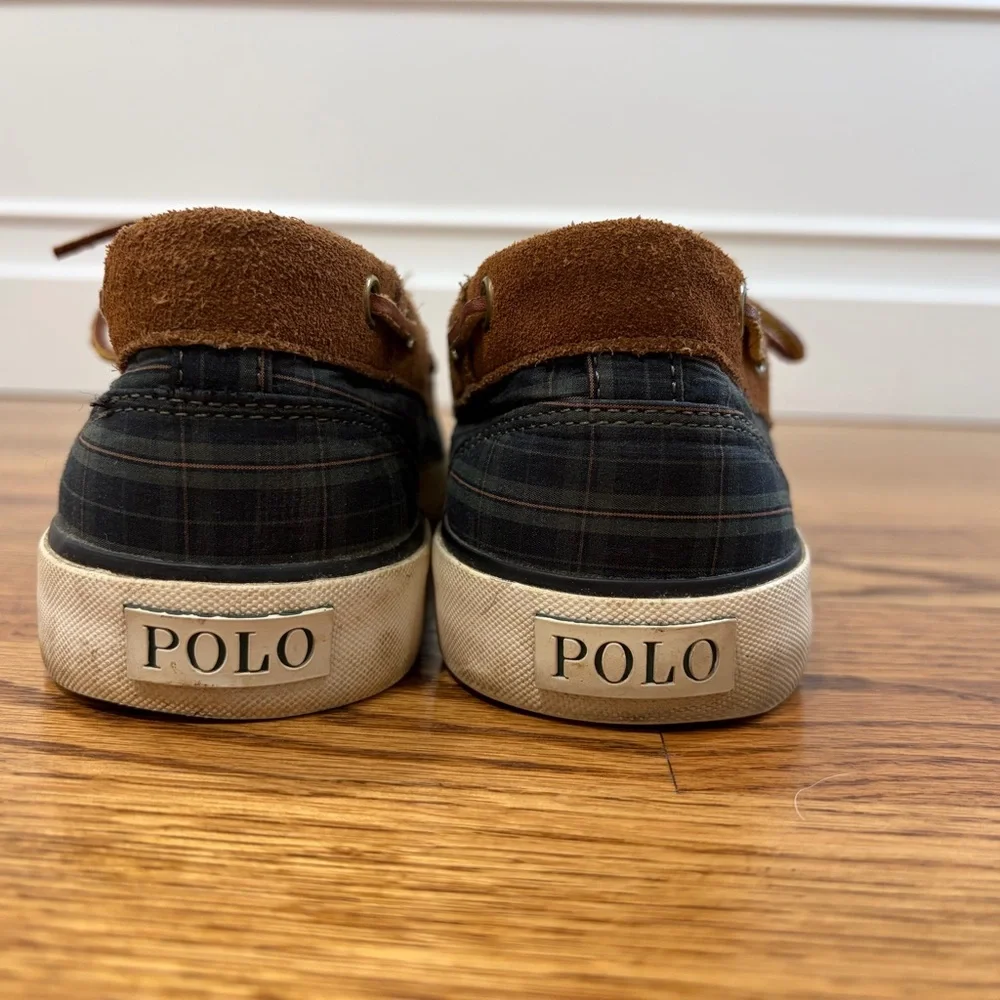 RL Polo Preppy Plaid Rylander Boat Shoes (9.5D)